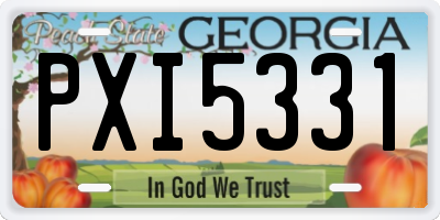 GA license plate PXI5331