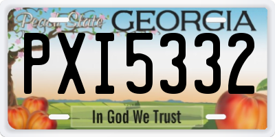 GA license plate PXI5332