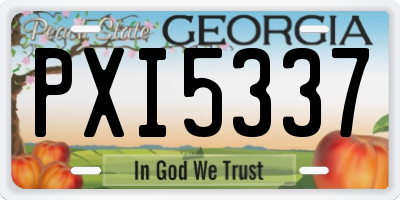 GA license plate PXI5337