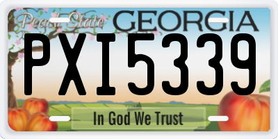 GA license plate PXI5339