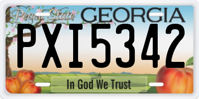 GA license plate PXI5342