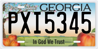 GA license plate PXI5345