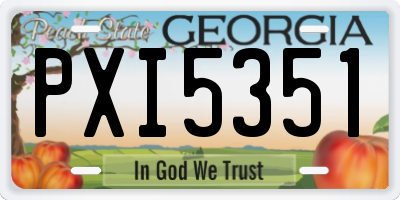 GA license plate PXI5351