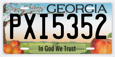 GA license plate PXI5352