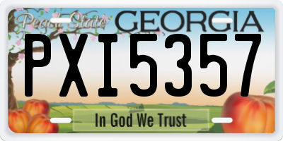 GA license plate PXI5357