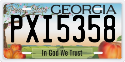 GA license plate PXI5358