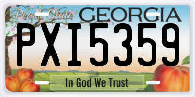 GA license plate PXI5359