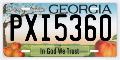 GA license plate PXI5360