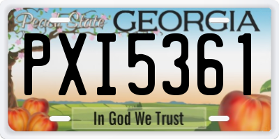GA license plate PXI5361