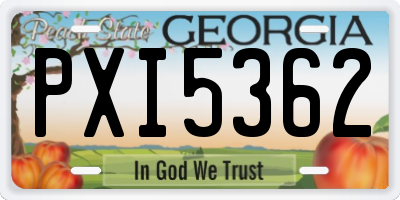 GA license plate PXI5362