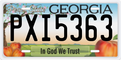GA license plate PXI5363