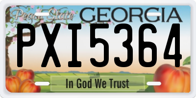 GA license plate PXI5364