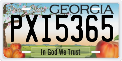 GA license plate PXI5365