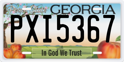 GA license plate PXI5367