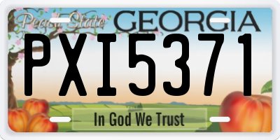 GA license plate PXI5371