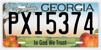 GA license plate PXI5374