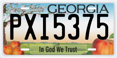 GA license plate PXI5375