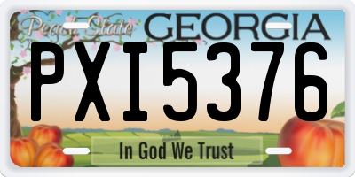 GA license plate PXI5376