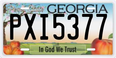 GA license plate PXI5377