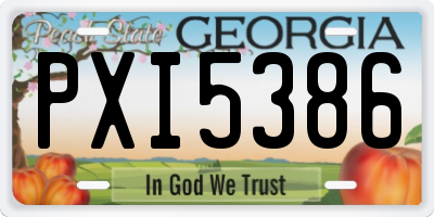 GA license plate PXI5386