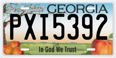 GA license plate PXI5392
