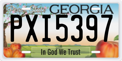 GA license plate PXI5397