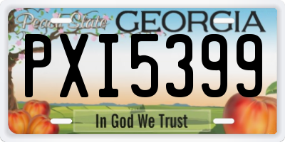 GA license plate PXI5399
