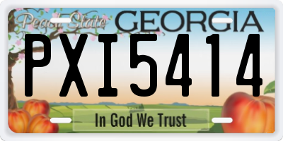 GA license plate PXI5414