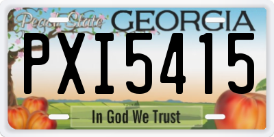 GA license plate PXI5415
