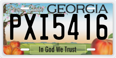 GA license plate PXI5416