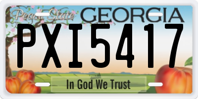 GA license plate PXI5417