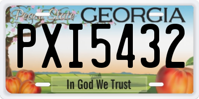 GA license plate PXI5432