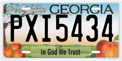 GA license plate PXI5434