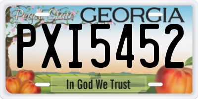GA license plate PXI5452