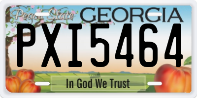 GA license plate PXI5464