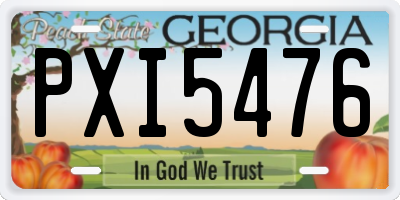 GA license plate PXI5476