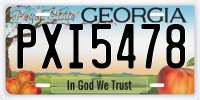 GA license plate PXI5478