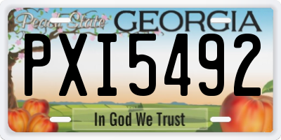 GA license plate PXI5492