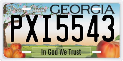 GA license plate PXI5543