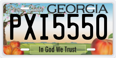 GA license plate PXI5550