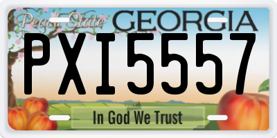 GA license plate PXI5557