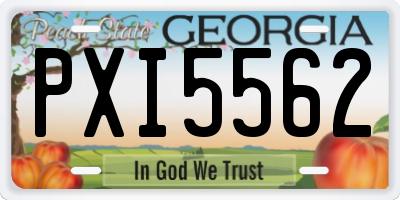 GA license plate PXI5562