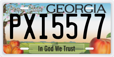 GA license plate PXI5577