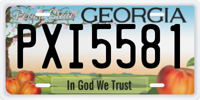GA license plate PXI5581