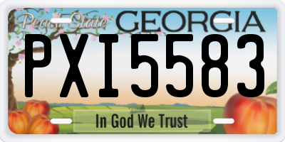 GA license plate PXI5583