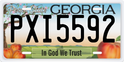 GA license plate PXI5592