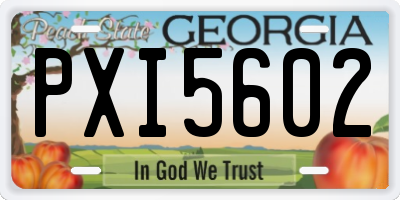 GA license plate PXI5602