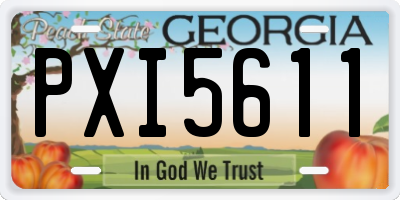 GA license plate PXI5611