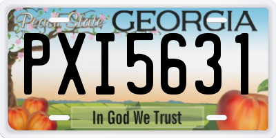 GA license plate PXI5631