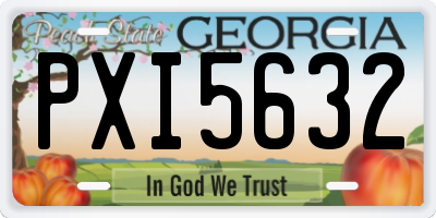 GA license plate PXI5632